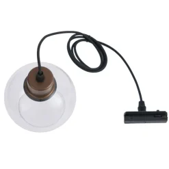 Moderne Pendelleuchte Bronze mit Klarglas für 1-Phasen-Schienensystem - Iconic Lava