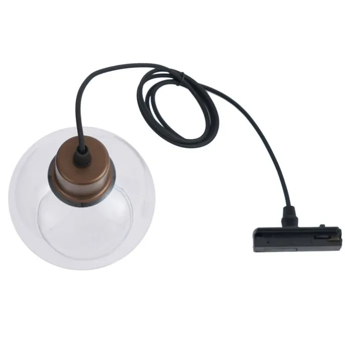 Moderne Pendelleuchte Bronze mit Klarglas für 1-Phasen-Schienensystem - Iconic Lava