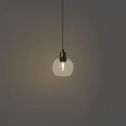 Moderne Pendelleuchte Bronze mit Klarglas für 1-Phasen-Schienensystem - Iconic Lava