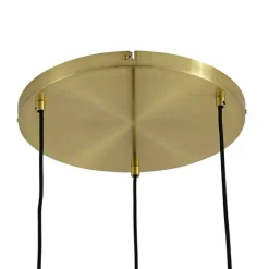 Moderne Pendelleuchte Gold mit bernsteinfarbenem Glas 3-flammig - Traditional