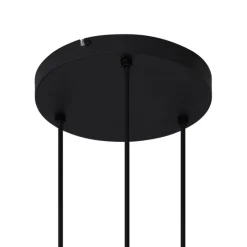 Moderne Pendelleuchte Schwarz mit Rauchglas 3-flammig - Dame