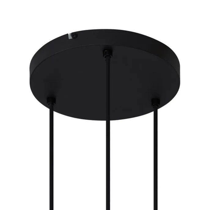 Moderne Pendelleuchte Schwarz mit Rauchglas 3-flammig - Dame