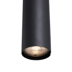 Moderne Pendelleuchte Schwarz mit Rauchglas 6-flammig - Duplantis