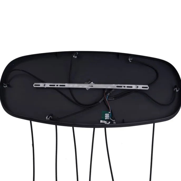 Moderne Pendelleuchte Schwarz mit Rauchglas 6-flammig - Duplantis