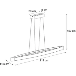 Moderne Pendelleuchte schwarz inkl. LED 3-stufig dimmbar - Dasha