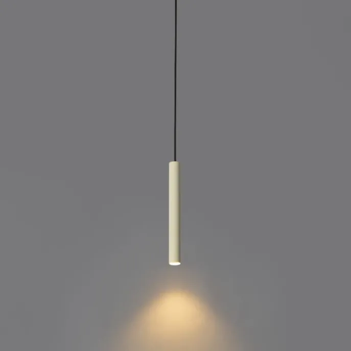 Moderne Pendelleuchte Schwarz und Beige für 1-phasiges Schienensystem - Slimline Keno