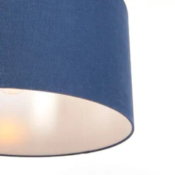 Moderne Pendelleuchte schwarz mit antikblauem Lampenschirm 50 cm - Combi 1