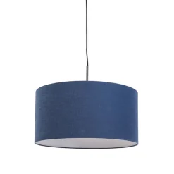 Moderne Pendelleuchte schwarz mit antikblauem Lampenschirm 50 cm - Combi 1