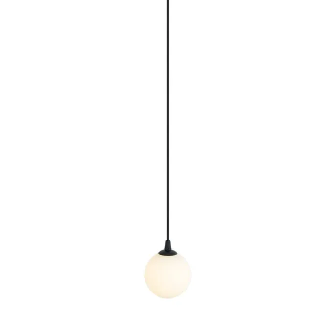 Moderne Pendelleuchte schwarz mit weißem Glas für Schienensystem 1-phasig - Slimline Eira