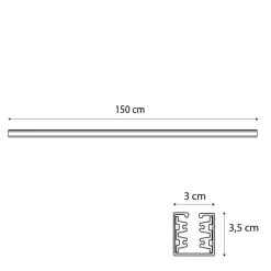 Moderne 3-Phasen-Schiene weiß 150cm - 3-Phasig