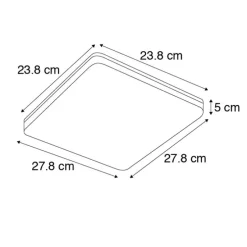 Moderne quadratische Wandleuchte inkl. LED mit Nummernschild - Plater