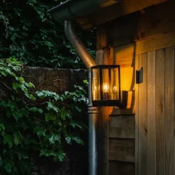 Moderne rechteckige Außenwandleuchte schwarz mit Glas - Rotterdam