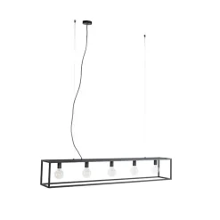 Moderne rechteckige Hängelampe schwarz 5-Licht - Cage
