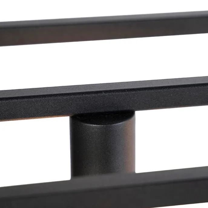 Moderne rechteckige Hängelampe schwarz 5-Licht - Cage