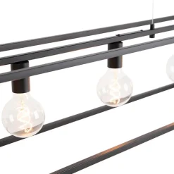 Moderne rechteckige Hängelampe schwarz 5-Licht - Cage