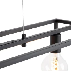 Moderne rechteckige Hängelampe schwarz 5-Licht - Cage