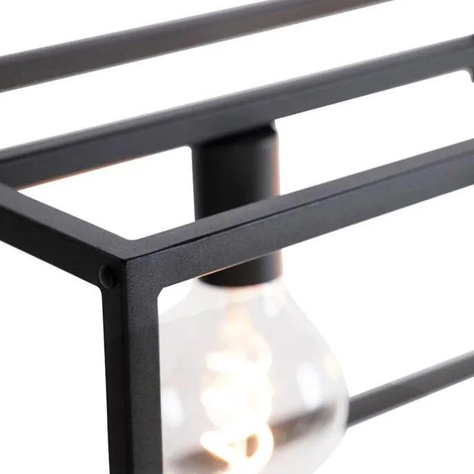 Moderne rechteckige Hängelampe schwarz 5-Licht - Cage