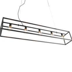 Moderne rechteckige Hängelampe schwarz 5-Licht - Cage