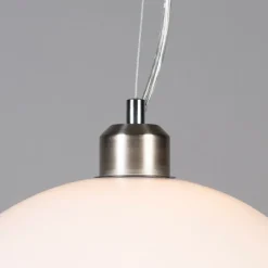 Moderne runde Hängelampe opalweiß - Globe