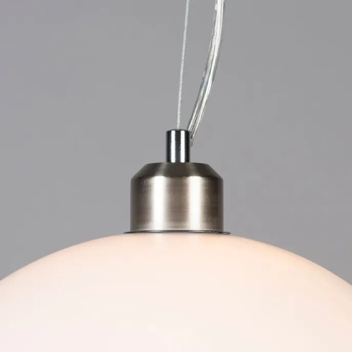 Moderne runde Hängelampe opalweiß - Globe