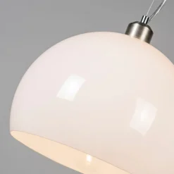 Moderne runde Hängelampe opalweiß - Globe