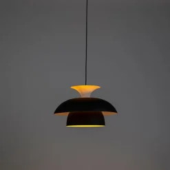 Moderne runde Pendelleuchte schwarz mit weiß 3 - Schichten - Titus