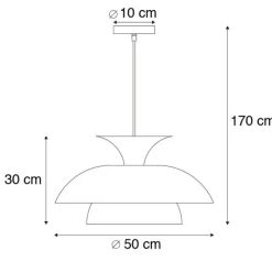 Moderne runde Pendelleuchte schwarz mit weiß 3 - Schichten - Titus