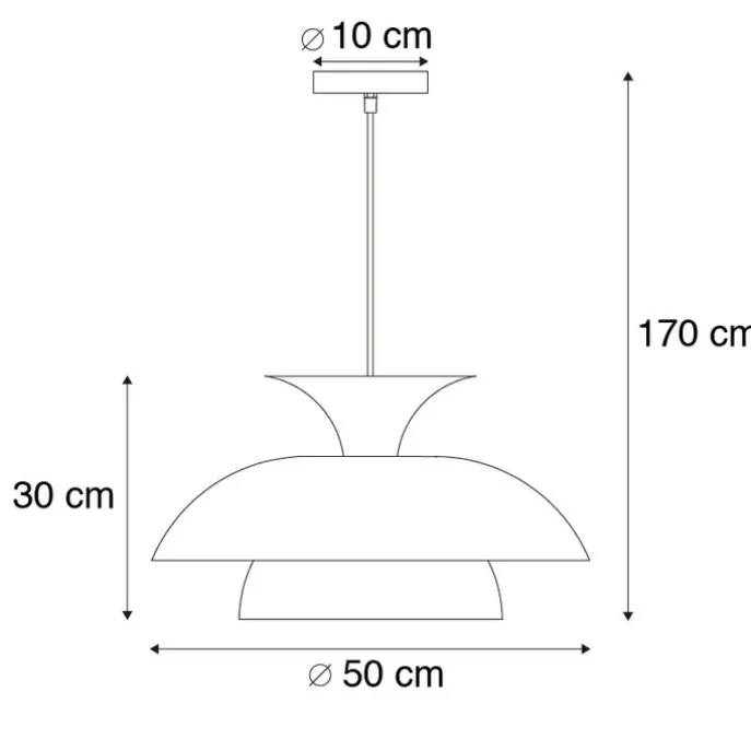 Moderne runde Pendelleuchte schwarz mit weiß 3 - Schichten - Titus