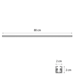 Moderne Schiene schwarz 80cm 1-phasig - Slimline