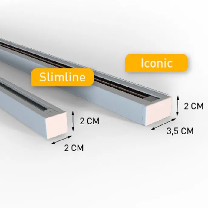Moderne Schiene weiß 80cm 1-phasig - Slimline
