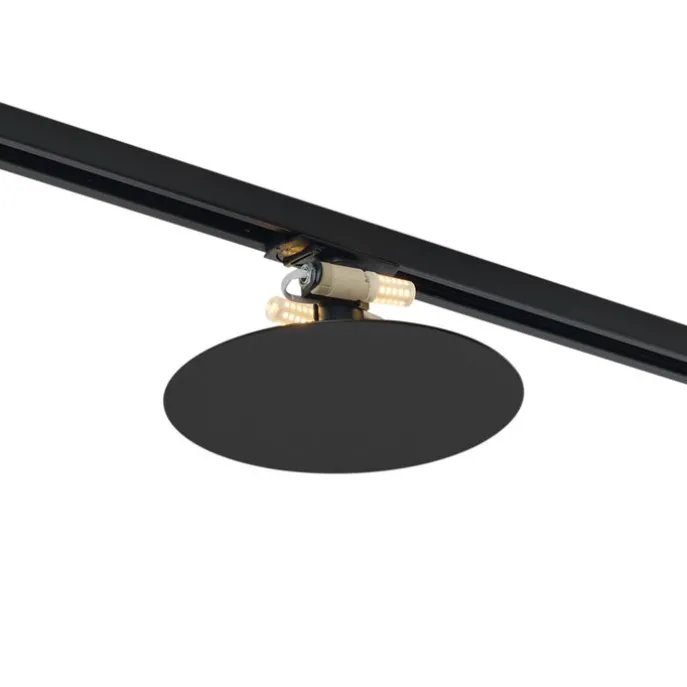 Moderne schwarze Deckenleuchte für 1-Phasen-Schienensystem 2-flammig - Iconic Pulley