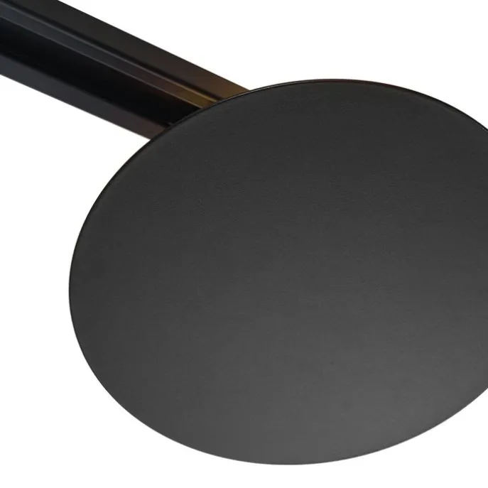 Moderne schwarze Deckenleuchte für 1-Phasen-Schienensystem 2-flammig - Iconic Pulley