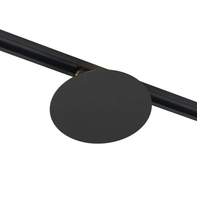 Moderne schwarze Deckenleuchte für 1-Phasen-Schienensystem 2-flammig - Iconic Pulley