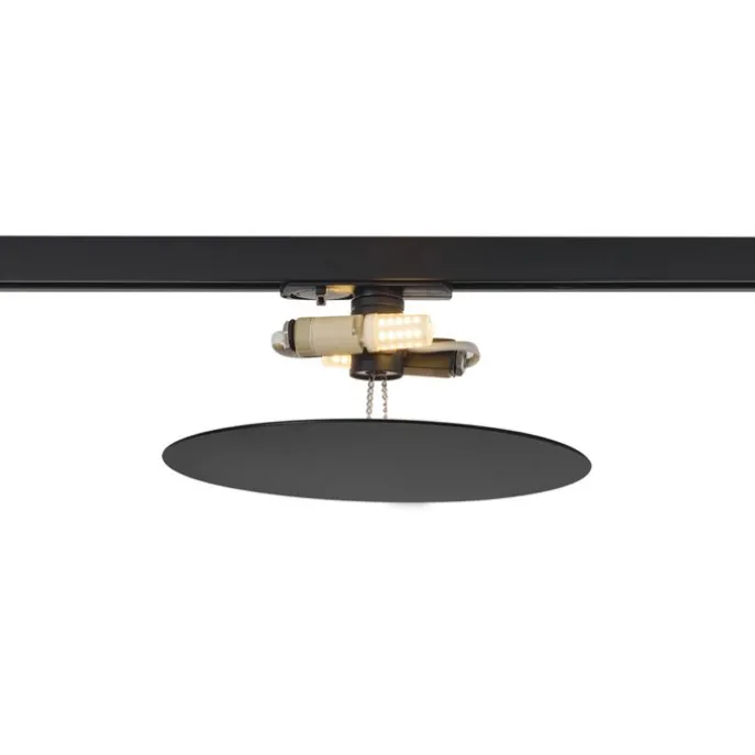 Moderne schwarze Deckenleuchte für 1-Phasen-Schienensystem 2-flammig - Iconic Pulley