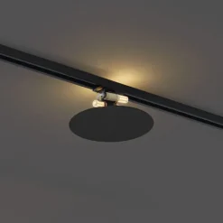 Moderne schwarze Deckenleuchte für 1-Phasen-Schienensystem 2-flammig - Iconic Pulley