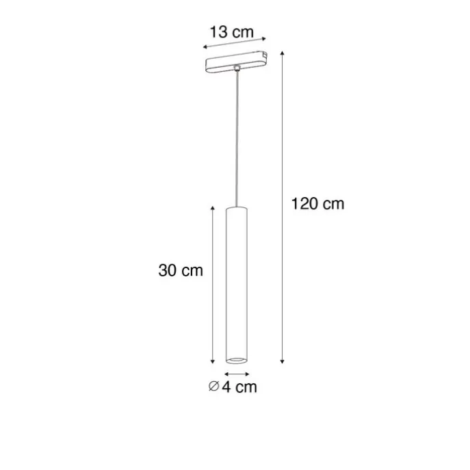 Moderne schwarze Pendelleuchte für 1-phasiges Schienensystem 4,5 W 3000 K - Magnetic Cassie