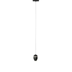 Moderne schwarze Pendelleuchte für 1-Phasen-Schienensystem inkl. LED - Magnetic Eggy