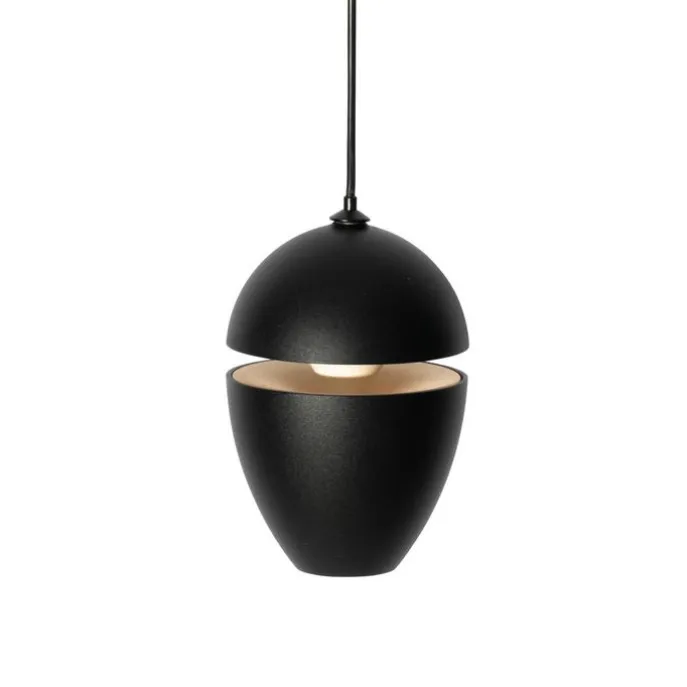 Moderne schwarze Pendelleuchte für 1-Phasen-Schienensystem inkl. LED - Magnetic Eggy