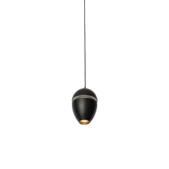 Moderne schwarze Pendelleuchte für 1-Phasen-Schienensystem inkl. LED - Magnetic Eggy