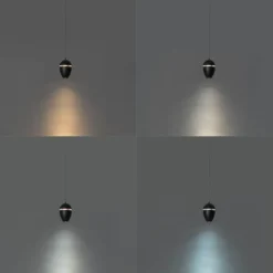 Moderne schwarze Pendelleuchte für 1-Phasen-Schienensystem inkl. LED - Magnetic Eggy