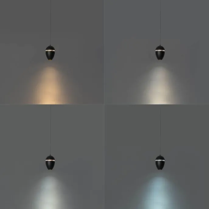 Moderne schwarze Pendelleuchte für 1-Phasen-Schienensystem inkl. LED - Magnetic Eggy