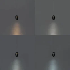 Moderne schwarze Pendelleuchte für 1-Phasen-Schienensystem inkl. LED - Magnetic Eggy