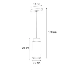 Moderne schwarze Pendelleuchte für Schienensystem 1-phasig inkl. LED - Magnetic Vance