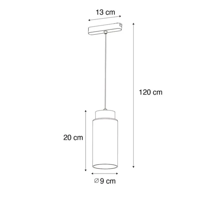 Moderne schwarze Pendelleuchte für Schienensystem 1-phasig inkl. LED - Magnetic Vance
