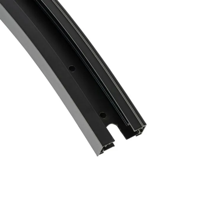 Moderne schwarze Schiene 90° gebogen 1-phasig - Iconic