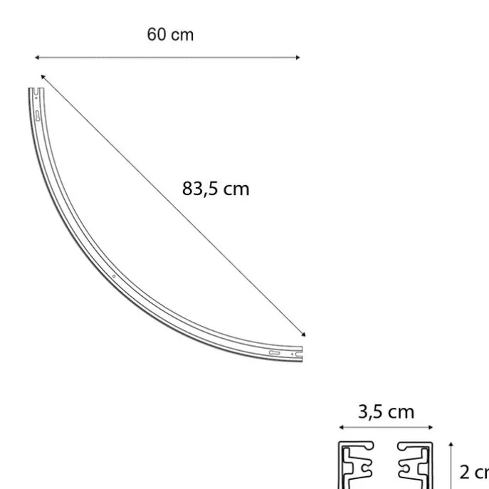 Moderne schwarze Schiene 90° gebogen 1-phasig - Iconic