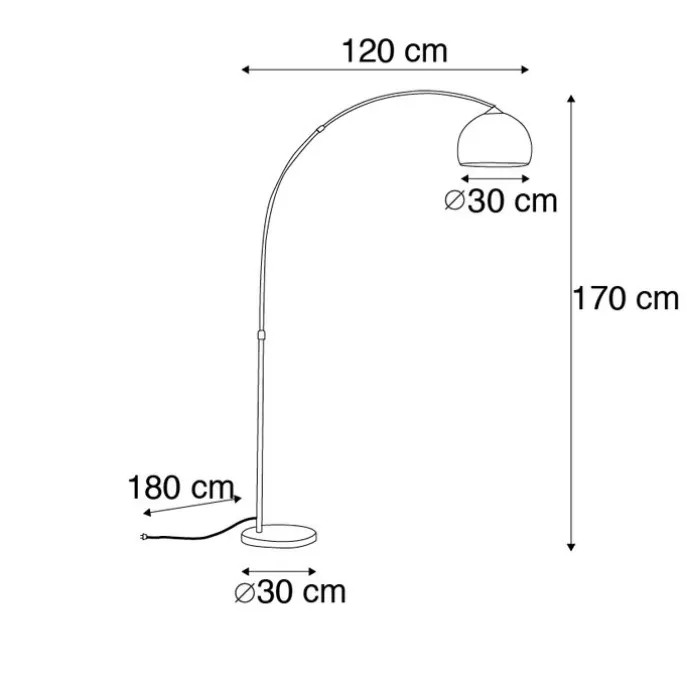 Moderne Smart Arc Lampe Kupfer inkl. A60 Wifi - Arc Basic