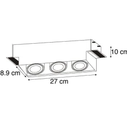 Moderne Smart Einbau Spot schwarz trimmlos inkl. 3 GU10 Wifi - Oneon 3