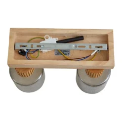 Moderne spot hout met smoke glas 2-lichts draai- en kantelbaar - Gracy