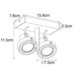 Moderne Spot schwarz 2-Licht - Master 50